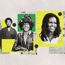 Photo Illustration of Audre Lorde, Marsha P. Johnson, and Michelle Obama for Black History Month