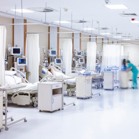 Intensive care in the hospital.