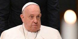 Pope Francis arrives at the basilica of Saint John Lateran for a diocesan assembly, on October 25, 2025 in Rome.