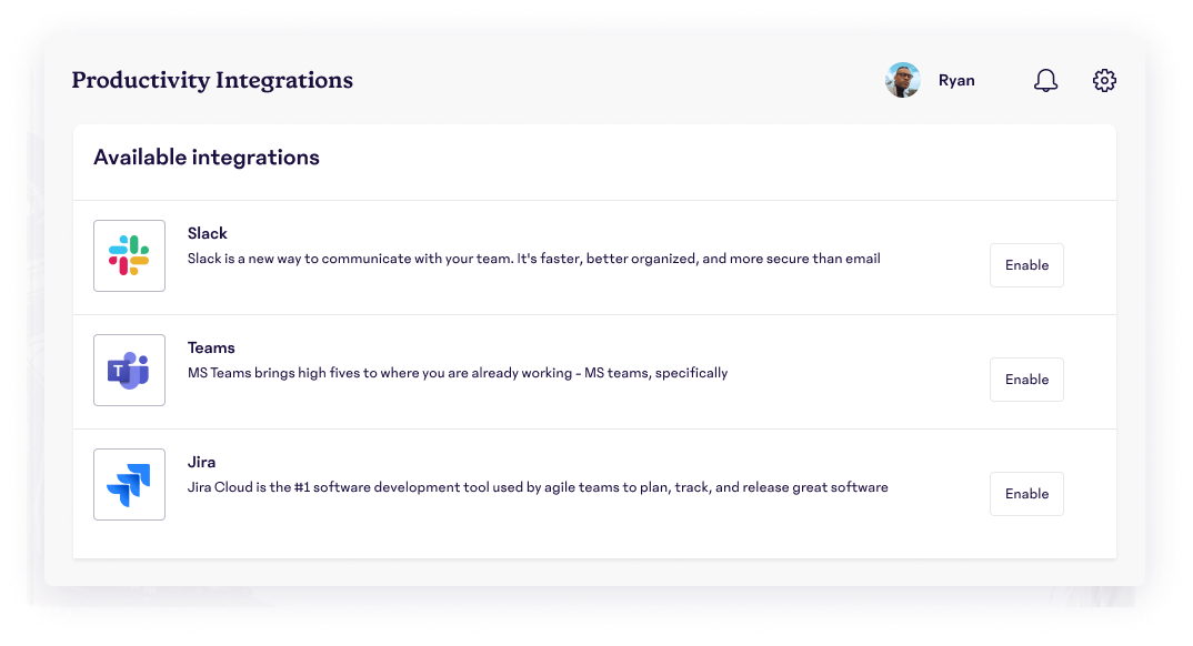 Productivity integrations